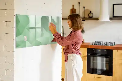 Magnetisch glazen schrijfbord met abstracte driehoekspatroon