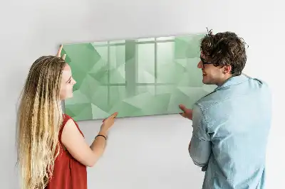 Magnetisch glazen schrijfbord met abstracte driehoekspatroon