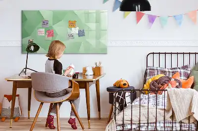 Magnetisch glazen schrijfbord met abstracte driehoekspatroon