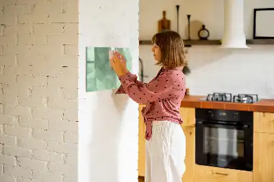 Magnetisch glazen schrijfbord met abstracte driehoekspatroon
