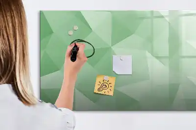 Magnetisch glazen schrijfbord met abstracte driehoekspatroon