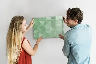 Magnetisch glazen schrijfbord met abstracte driehoekspatroon