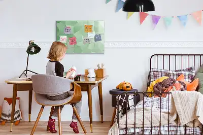 Magnetisch glazen schrijfbord met abstracte driehoekspatroon