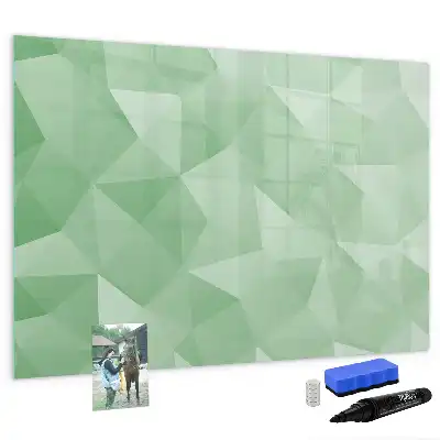 Magnetisch glazen schrijfbord met abstracte driehoekspatroon