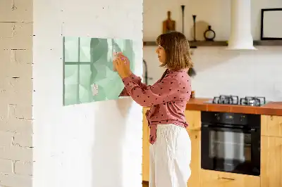 Magnetisch glazen schrijfbord met abstracte driehoekspatroon
