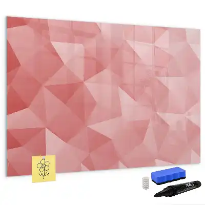 Beschrijfbaar glazen magneetbord met abstract design in driehoeksvorm