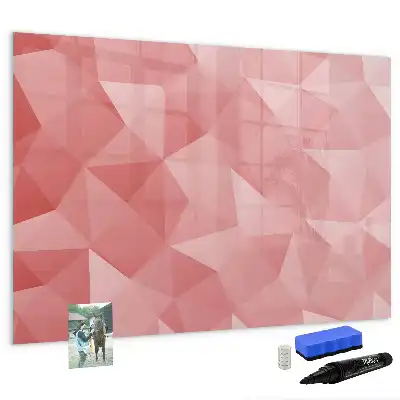 Beschrijfbaar glazen magneetbord met abstract design in driehoeksvorm
