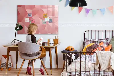 Beschrijfbaar glazen magneetbord met abstract design in driehoeksvorm