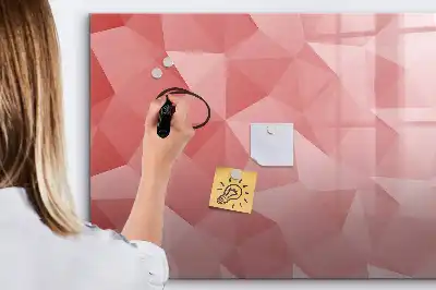Beschrijfbaar glazen magneetbord met abstract design in driehoeksvorm