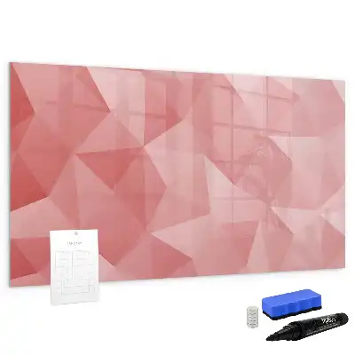 Beschrijfbaar glazen magneetbord met abstract design in driehoeksvorm