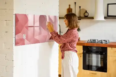 Beschrijfbaar glazen magneetbord met abstract design in driehoeksvorm