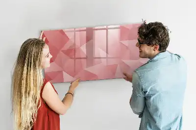 Beschrijfbaar glazen magneetbord met abstract design in driehoeksvorm