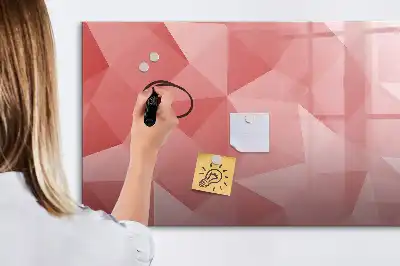 Beschrijfbaar glazen magneetbord met abstract design in driehoeksvorm