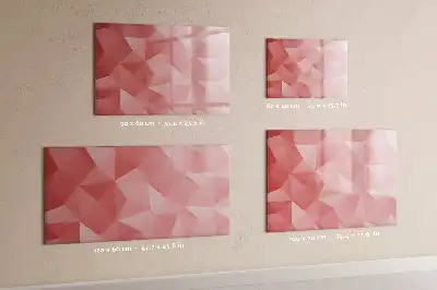 Beschrijfbaar glazen magneetbord met abstract design in driehoeksvorm
