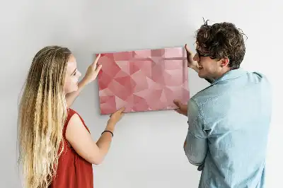 Beschrijfbaar glazen magneetbord met abstract design in driehoeksvorm