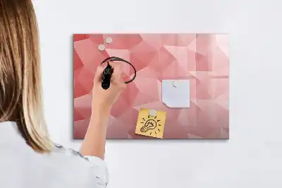Beschrijfbaar glazen magneetbord met abstract design in driehoeksvorm