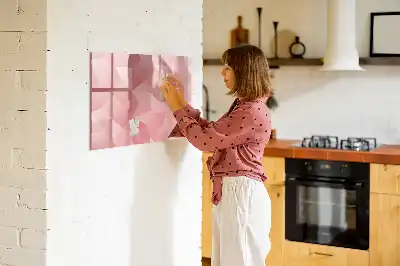 Beschrijfbaar glazen magneetbord met abstract design in driehoeksvorm