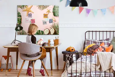 Beschrijfbaar glazen magneetbord met design in zomersfeer