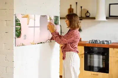 Beschrijfbaar glazen magneetbord met design in zomersfeer