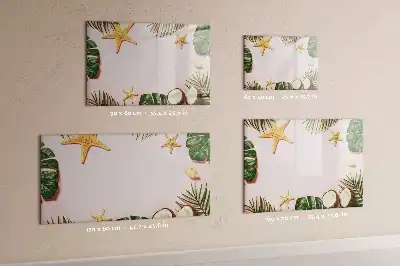 Beschrijfbaar glazen magneetbord met design in zomersfeer