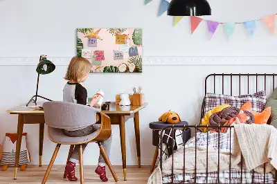 Beschrijfbaar glazen magneetbord met design in zomersfeer