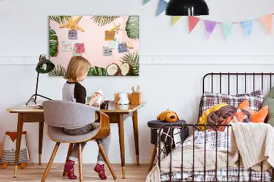 Beschrijfbaar glazen magneetbord met design in zomersfeer