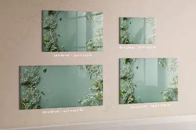 Magnetisch glazen schrijfbord voor notities en foto's met subtiele bloemenprint