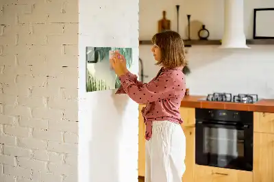 Magnetisch glazen schrijfbord met motief van monsterabladeren voor notities en foto's