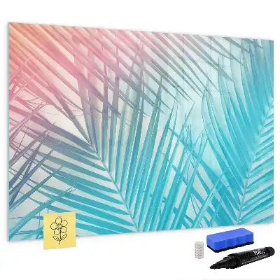 Beschrijfbaar glazen magneetbord met tropische palmprint
