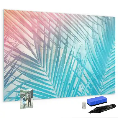 Beschrijfbaar glazen magneetbord met tropische palmprint