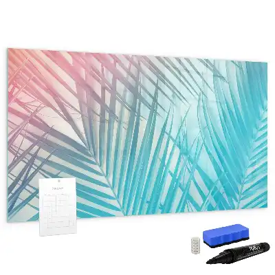 Beschrijfbaar glazen magneetbord met tropische palmprint