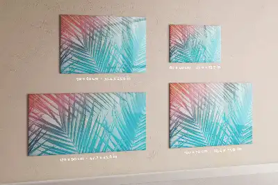 Beschrijfbaar glazen magneetbord met tropische palmprint