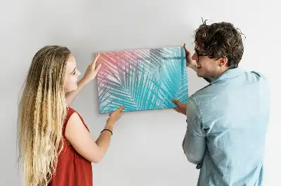 Beschrijfbaar glazen magneetbord met tropische palmprint