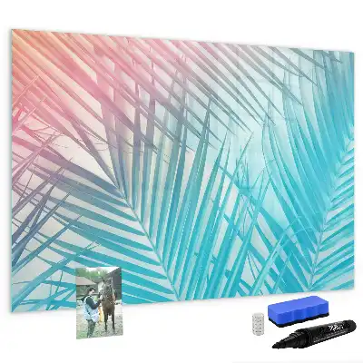 Beschrijfbaar glazen magneetbord met tropische palmprint
