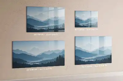 Magnetisch glazen memobord met berglandschap print