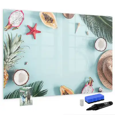 Beschrijfbaar glazen magneetbord met Zomercompositie design
