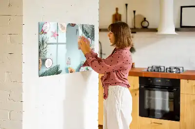Beschrijfbaar glazen magneetbord met Zomercompositie design