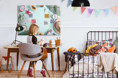 Beschrijfbaar glazen magneetbord met Zomercompositie design