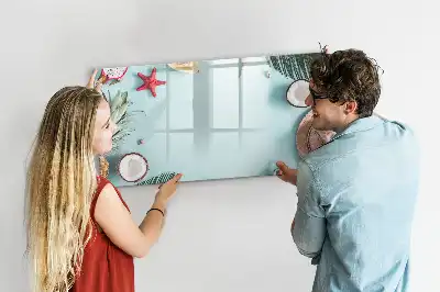 Beschrijfbaar glazen magneetbord met Zomercompositie design