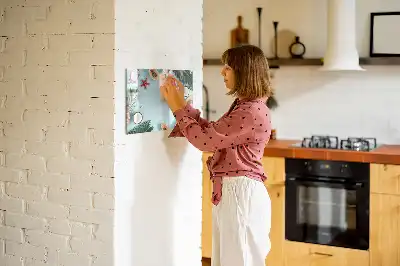 Beschrijfbaar glazen magneetbord met Zomercompositie design