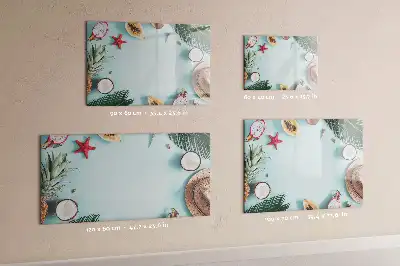Beschrijfbaar glazen magneetbord met Zomercompositie design