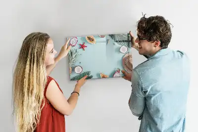 Beschrijfbaar glazen magneetbord met Zomercompositie design