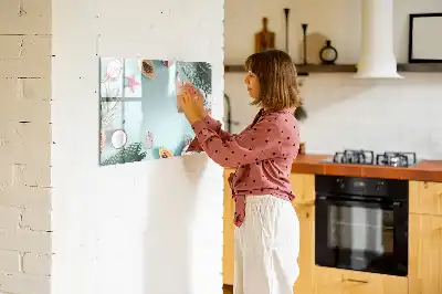 Beschrijfbaar glazen magneetbord met Zomercompositie design