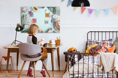 Beschrijfbaar glazen magneetbord met Zomercompositie design