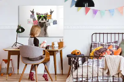 Magnetisch glazen schrijfbord met print van vetplanten met een bril