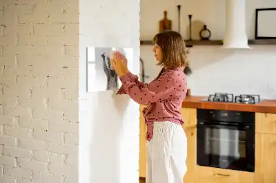 Magnetisch glazen schrijfbord met print van vetplanten met een bril