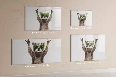 Magnetisch glazen schrijfbord met print van vetplanten met een bril