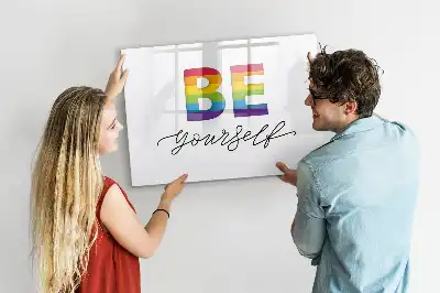 Magnetisch glazen schrijfbord met de tekst Wees jezelf