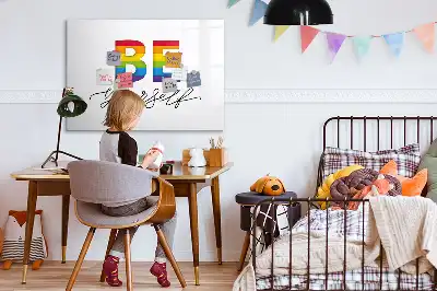 Magnetisch glazen schrijfbord met de tekst Wees jezelf