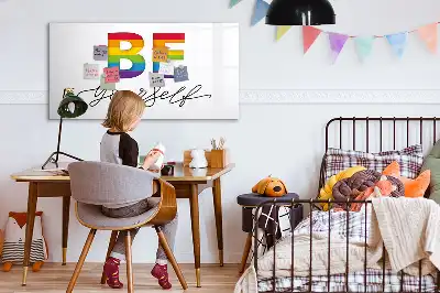 Magnetisch glazen schrijfbord met de tekst Wees jezelf
